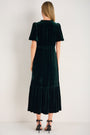 Celeste Silk Velvet Dress - Evergreen