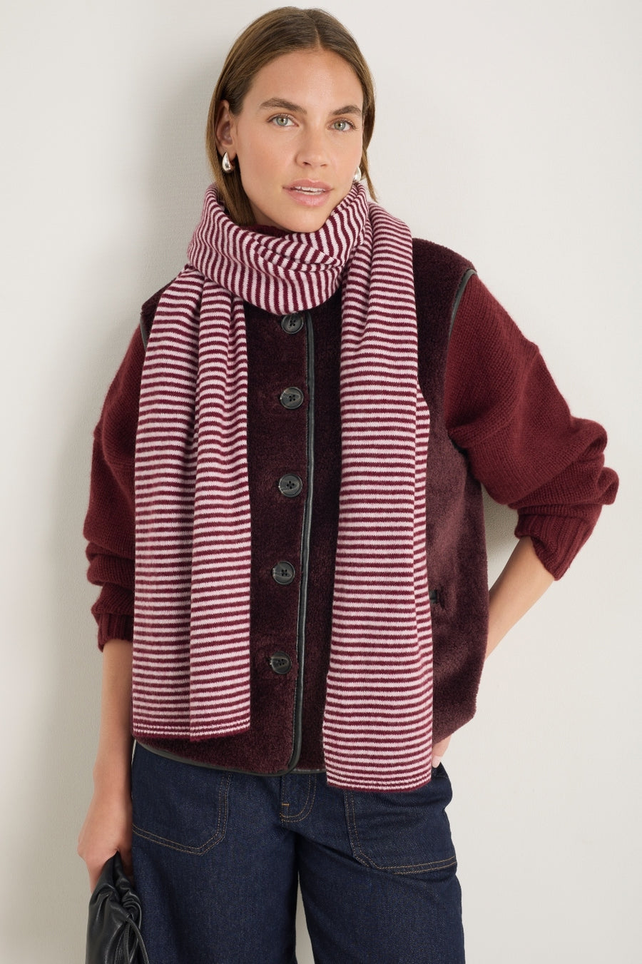 Celina Scarf - Deep Fig/Blossom Pink