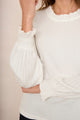 Challes Woven Sleeve Tee - Ivory