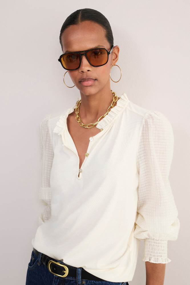 Charlise Long Sleeve Top - Ivory