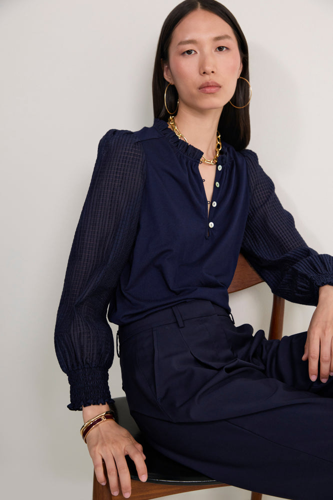 Charlise Long Sleeve Top - Midnight