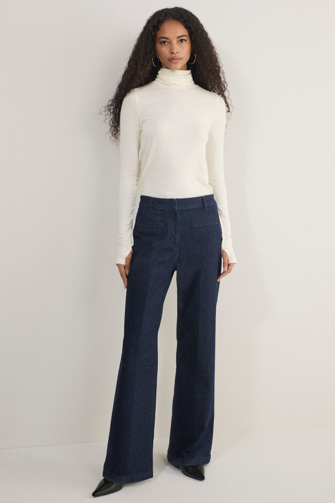Charlotte Wide Tailored Jean - Rinse Wash