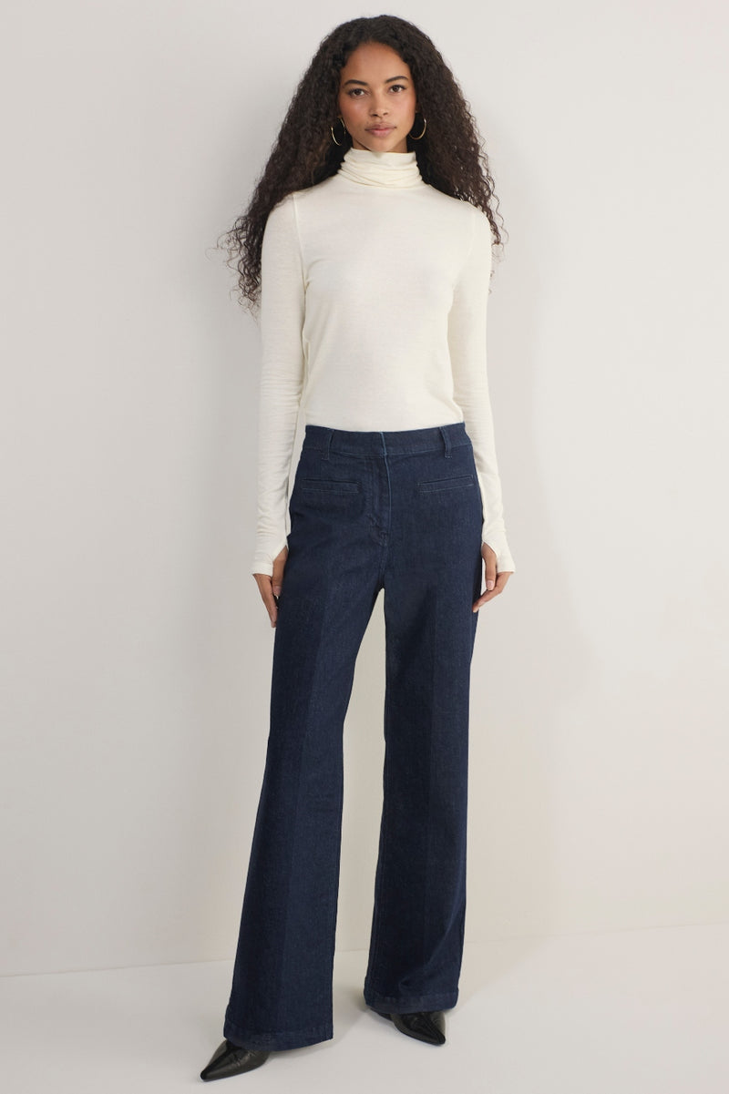Charlotte Wide Tailored Jean - Rinse Wash