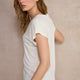 Chiara Linen V Neck Tee - White