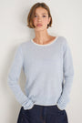 Chrissie Cashmere Jumper - Chambray Blue/Ivory Micro Stripe