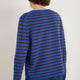 Chrissie Cashmere Jumper - Cobalt/Chocolate/Metallic Stripe