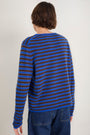 Chrissie Cashmere Jumper - Cobalt/Chocolate/Metallic Stripe