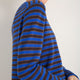 Chrissie Cashmere Jumper - Cobalt/Chocolate/Metallic Stripe