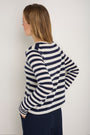Chrissie Cashmere Jumper - Ecru/Midnight Stripe