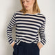 Chrissie Cashmere Jumper - Ecru/Midnight Stripe