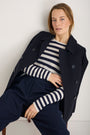 Chrissie Cashmere Jumper - Ecru/Midnight Stripe