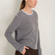 Chrissie Cashmere Jumper - Espresso/Sky Blue Stripe