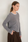 Chrissie Cashmere Jumper - Espresso/Sky Blue Stripe