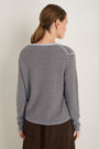 Chrissie Cashmere Jumper - Espresso/Sky Blue Stripe