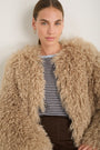 Cameron Shaggy Faux Fur Jacket - Oyster