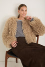 Cameron Shaggy Faux Fur Jacket - Oyster