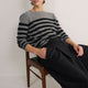 Chrissie Cashmere Jumper - Grey/Black Stripe