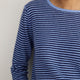Chrissie Cashmere Jumper - Midnight/Chambray Blue Micro Stripe