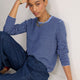 Chrissie Cashmere Jumper - Midnight/Chambray Blue Micro Stripe