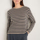 Chrissie Cashmere Jumper - Oat/Charcoal/Metallic Stripe