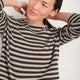 Chrissie Cashmere Jumper - Oat/Charcoal/Metallic Stripe