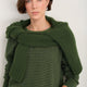 Chrissie Cashmere Jumper - Peridot/Dark Olive Micro Stripe