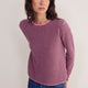 Chrissie Cashmere Jumper - Raisin/Pink Micro Stripe