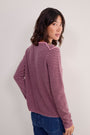 Chrissie Cashmere Jumper - Raisin/Pink Micro Stripe