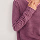 Chrissie Cashmere Jumper - Raisin/Pink Micro Stripe