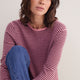 Chrissie Cashmere Jumper - Raisin/Pink Micro Stripe