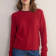 Chrissie Cashmere Jumper - Red/Aubergine Micro Stripe