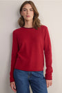 Chrissie Cashmere Jumper - Red/Aubergine Micro Stripe