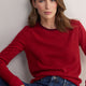 Chrissie Cashmere Jumper - Red/Aubergine Micro Stripe