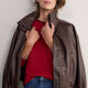 Chrissie Cashmere Jumper - Red/Aubergine Micro Stripe