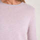 Chrissie Cashmere Jumper - Silver/Blossom Pink Micro Stripe