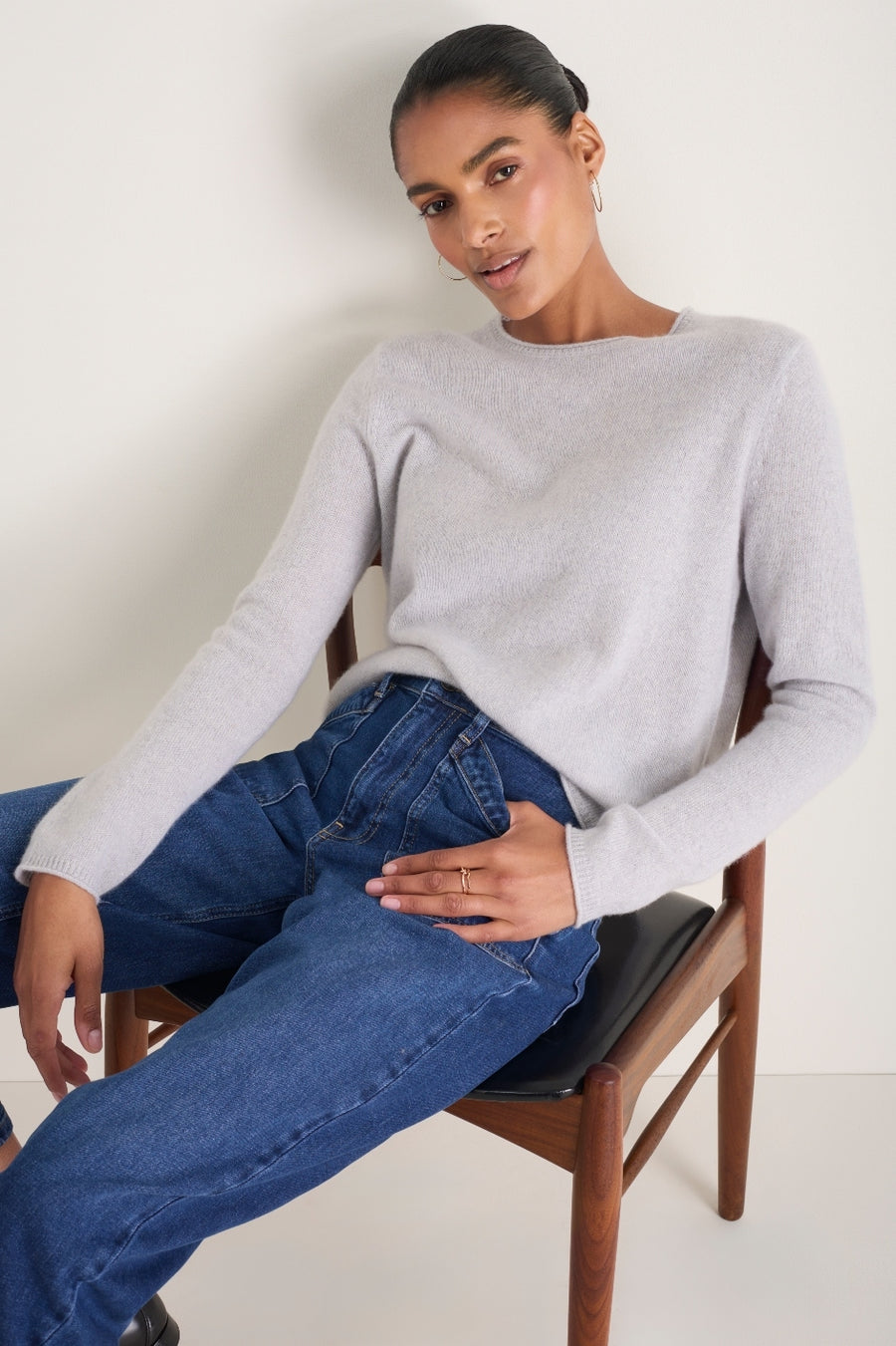 Chrissie Cashmere Jumper - Silver Shimmer