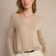 Chrissie Cashmere V-Neck Jumper - Oat Sparkle