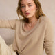 Chrissie Cashmere V-Neck Jumper - Oat Sparkle