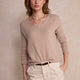 Chrissie Cashmere V-Neck Jumper - Oat Sparkle