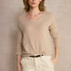 Chrissie Cashmere V-Neck Jumper - Oat Sparkle