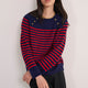 Clemence Jumper - Red/Midnight Stripe