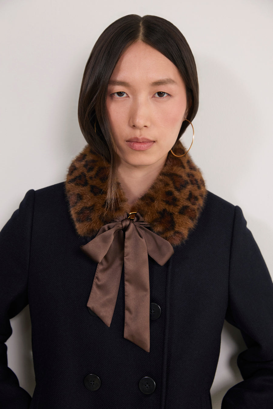 Leah Faux Fur Collar - Leopard