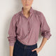 Clemmy Classic Shirt - Deep Fig/Raspberry Pink Stripe