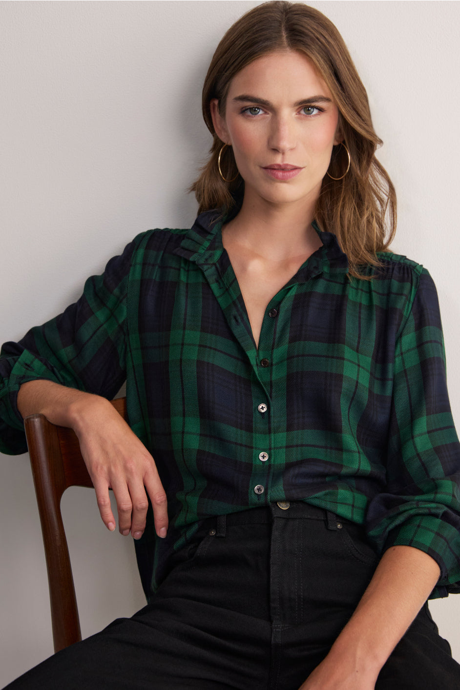Clemmy Classic Shirt - Midnight/Forest Check