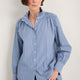 Clemmy Classic Shirt - Mid Blue/Green Stripe