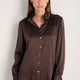 Clemmy Silk Satin Blouse - Cocoa