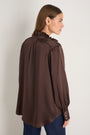Clemmy Silk Satin Blouse - Cocoa