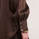 Clemmy Silk Satin Blouse - Cocoa