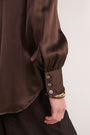 Clemmy Silk Satin Blouse - Cocoa