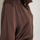 Clemmy Silk Satin Blouse - Cocoa